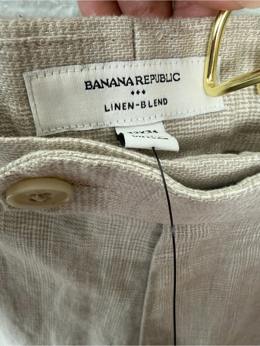 Banana Republic Men's Linen-Blend Chinos in Light Beige